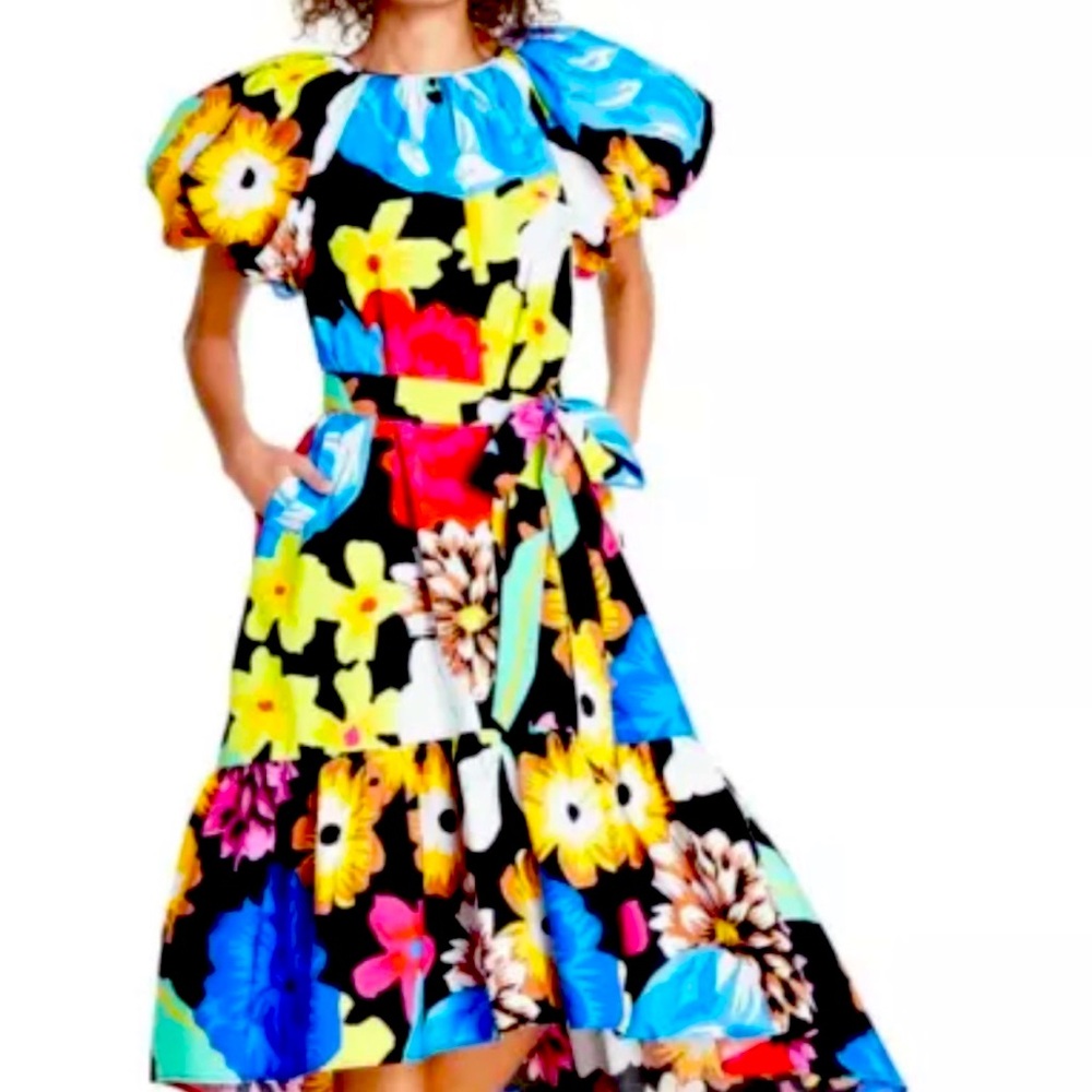 Christopher John Rogers colorful flower dress size S brand new with tag